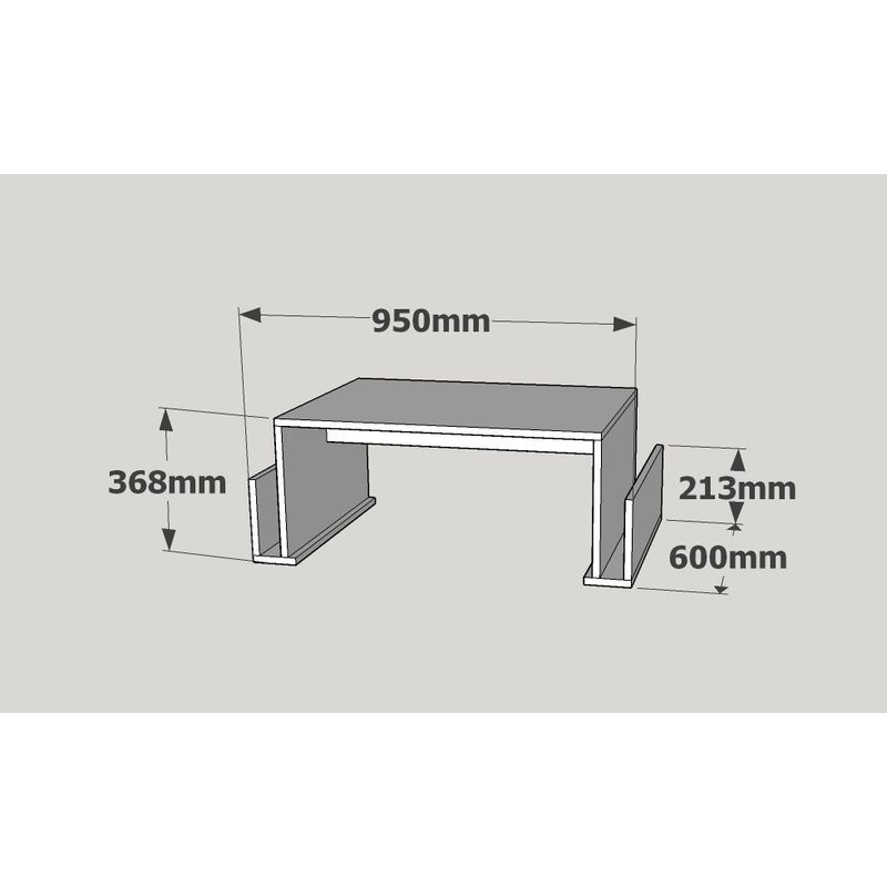Casa si Gradina - Mobilier - Mese si birouri - Masute de cafea - Masuta de cafea, Hanah Home, pal melaminat, alb, 95x60x36.8 cm - Infinity.ro