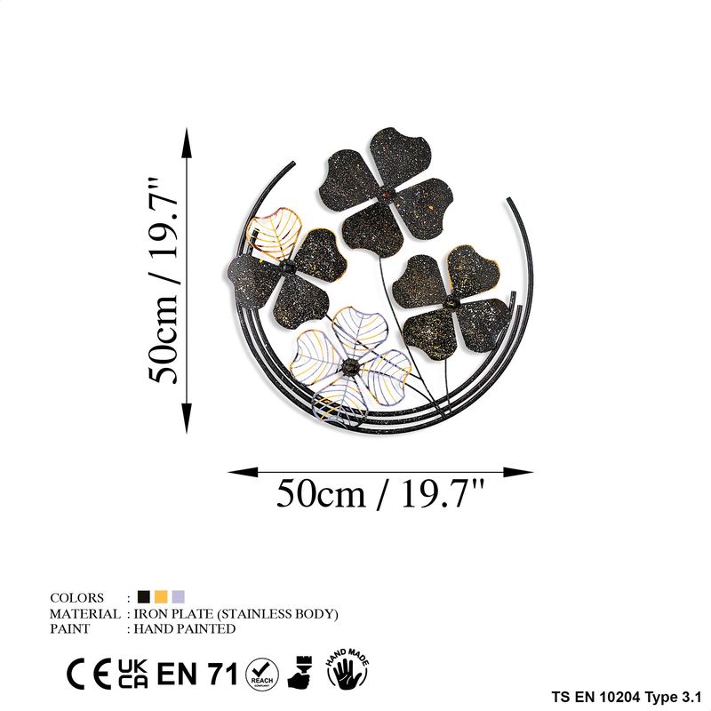 Casa si Gradina - Decoratiuni - Decoratiuni perete - Accesoriu decorativ de perete, Wallxpert, metal, multicolor, 50x50x4 cm, 930DYU1265 - Infinity.ro