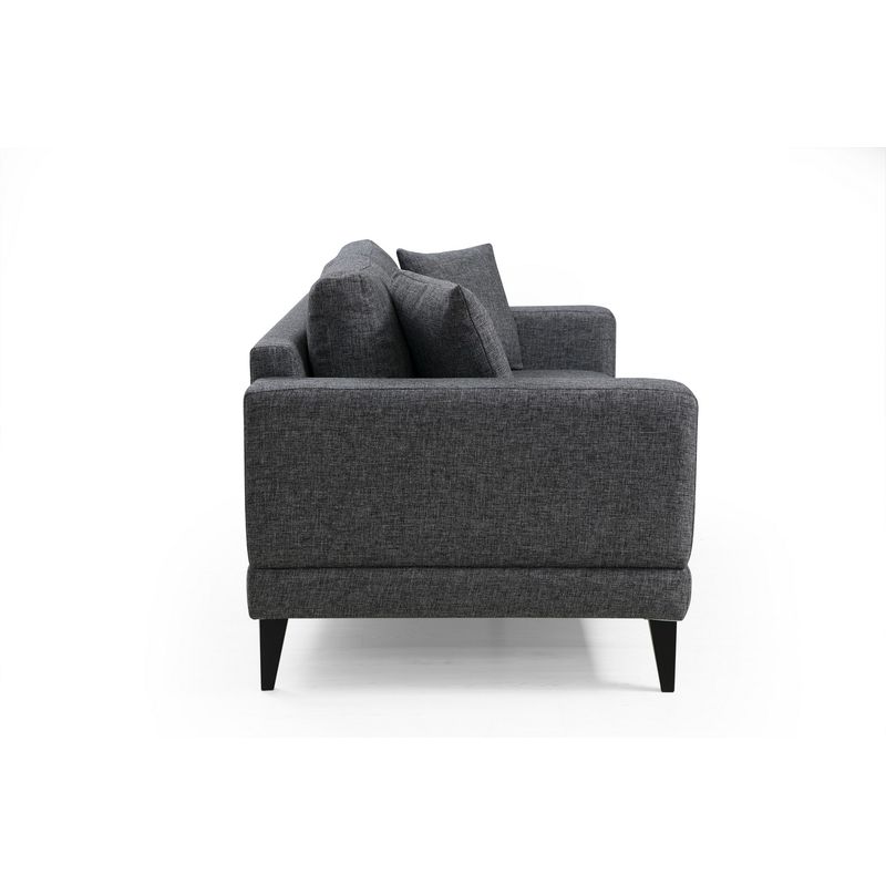 Casa si Gradina - Mobilier - Canapele si coltare - Canapele - Canapea 2 locuri, Hanah Home, lemn fag si pal, gri inchis, 180x90x85 cm - Infinity.ro