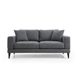 Casa si Gradina - Mobilier - Canapele si coltare - Canapele - Canapea 2 locuri, Hanah Home, lemn fag si pal, gri inchis, 180x90x85 cm - Infinity.ro