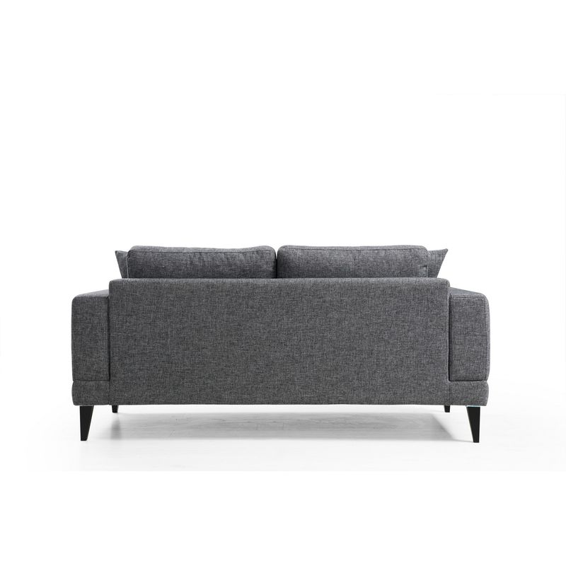 Casa si Gradina - Mobilier - Canapele si coltare - Canapele - Canapea 2 locuri, Hanah Home, lemn fag si pal, gri inchis, 180x90x85 cm - Infinity.ro