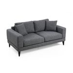 Casa si Gradina - Mobilier - Canapele si coltare - Canapele - Canapea 2 locuri, Hanah Home, lemn fag si pal, gri inchis, 180x90x85 cm - Infinity.ro