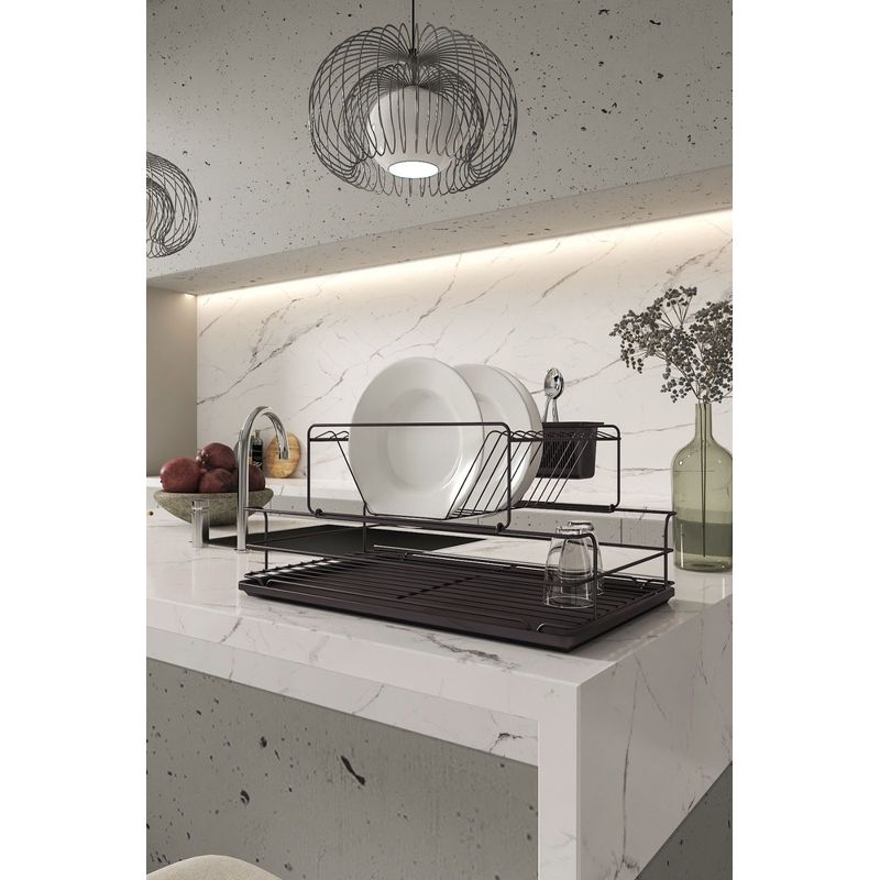Casa si Gradina - Bucatarie si vesela - Organizare si depozitare bucatarie - Scurgator vase - Scurgator de vase, Hermia, metal, negru, 47x32x24 cm, 161WRC1106 - Infinity.ro
