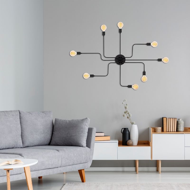 Casa si Gradina - Corpuri si surse de iluminat - Lustre si pendule - Candelabru, Opviq, metal, negru, diametru 140 cm, inaltime 15 cm - Infinity.ro
