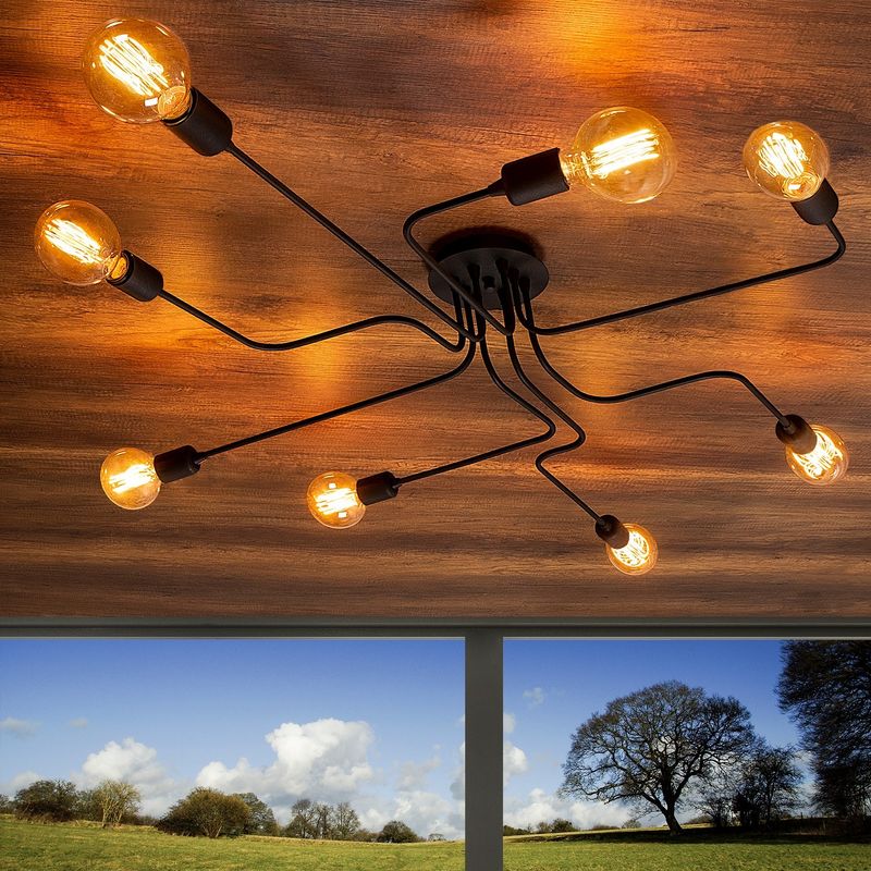 Casa si Gradina - Corpuri si surse de iluminat - Lustre si pendule - Candelabru, Opviq, metal, negru, diametru 140 cm, inaltime 15 cm - Infinity.ro