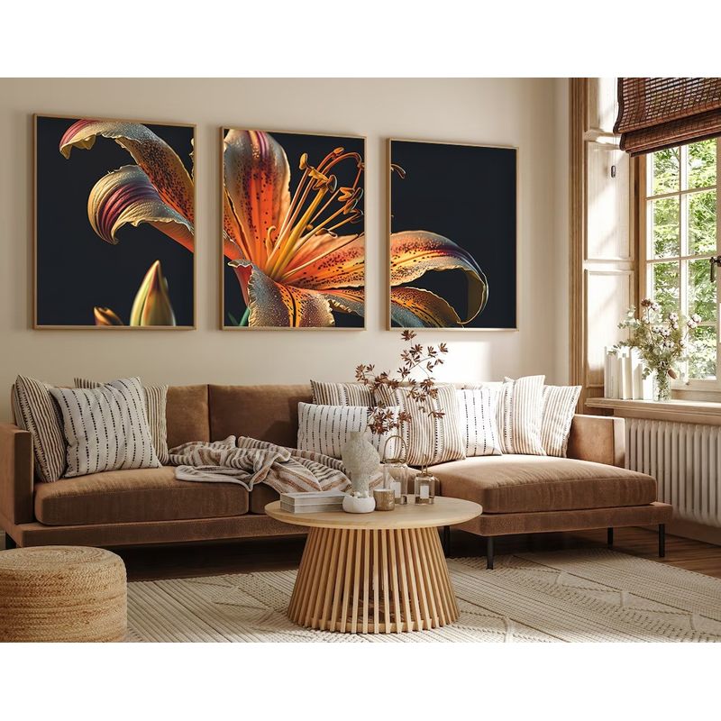 Casa si Gradina - Decoratiuni - Tablouri - Tablou decorativ inramat, Wallxpert, mdf si lemn masiv, multicolor, 35x50 cm, set 3 piese - Infinity.ro