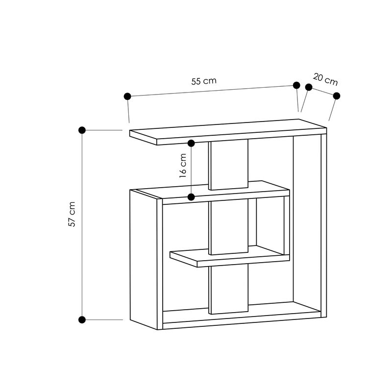 Casa si Gradina - Mobilier - Mese si birouri - Mese living - Masuta laterala, Hanah Home, pal melaminat, alb, 55x20x57 cm - Infinity.ro