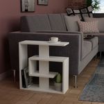 Casa si Gradina - Mobilier - Mese si birouri - Mese living - Masuta laterala, Hanah Home, pal melaminat, alb, 55x20x57 cm - Infinity.ro