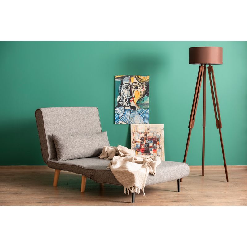 Casa si Gradina - Mobilier - Canapele si coltare - Canapele - Canapea extensibila, Hanah Home, metal, gri deschis, 180x80 cm - Infinity.ro