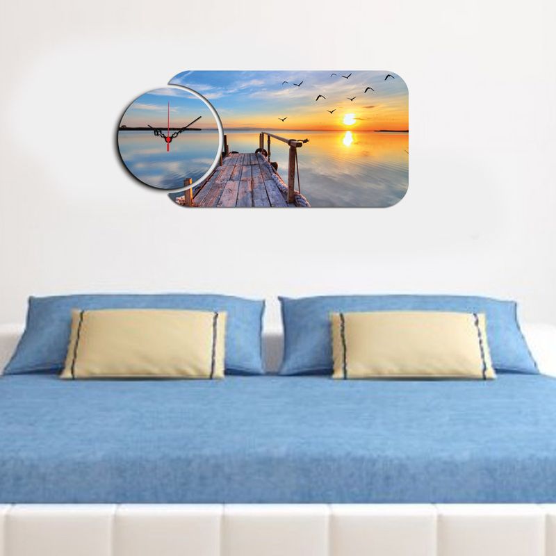 Casa si Gradina - Decoratiuni - Ceasuri - Ceas decorativ, Wallxpert, mdf, multicolor, 68x32 cm, 238HMA5140 - Infinity.ro