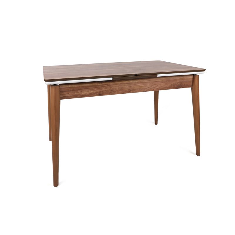 Casa si Gradina - Mobilier - Mese si birouri - Mese bucatarie si dining - Masa extensibila, Hanah Home, mdf, nuc si alb, 130x80x80 cm (166 cm extins) - Infinity.ro