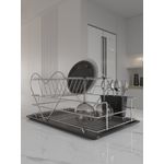 Casa si Gradina - Bucatarie si vesela - Organizare si depozitare bucatarie - Scurgator vase - Scurgator de vase, Hermia, metal, crom, 47x31x24 cm - Infinity.ro