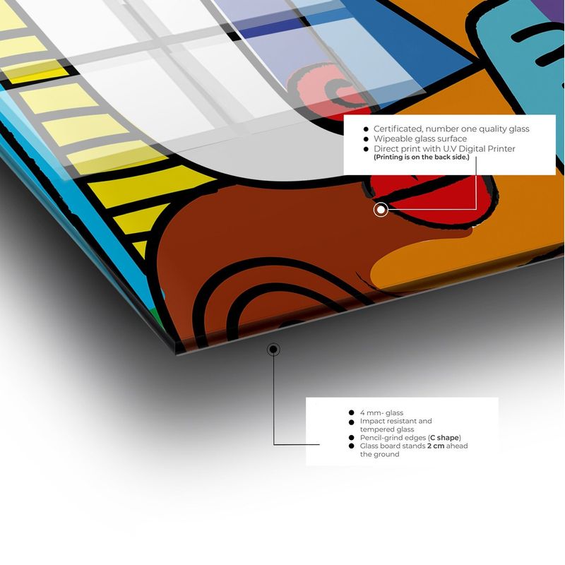 Casa si Gradina - Decoratiuni - Tablouri - Tablou decorativ, Wallxpert, sticla securizata, multicolor, 70x70 cm - Infinity.ro
