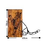 Casa si Gradina - Decoratiuni - Decoratiuni perete - Accesoriu decorativ de perete, Wallxpert, lemn si metal, nuc si negru, 65x58 cm - Infinity.ro