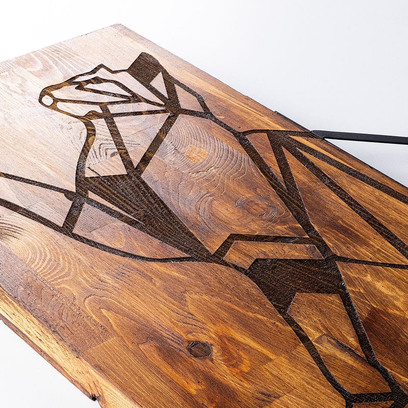 Casa si Gradina - Decoratiuni - Decoratiuni perete - Accesoriu decorativ de perete, Wallxpert, lemn si metal, nuc si negru, 65x58 cm - Infinity.ro