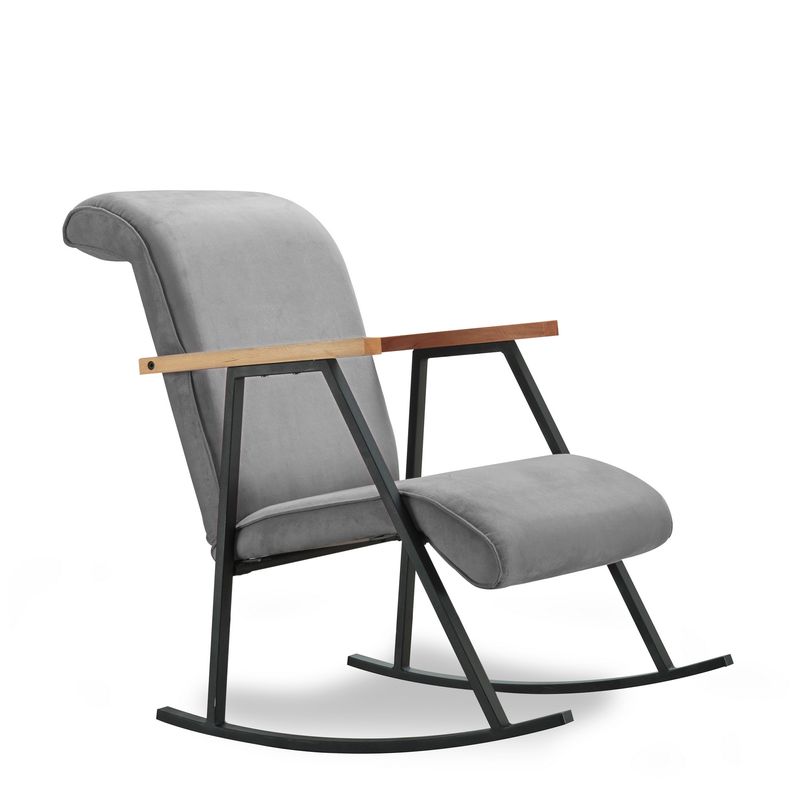 Casa si Gradina - Mobilier - Scaune si fotolii - Fotolii - Fotoliu balansoar, Hanah Home, metal, gri, 65x55x44 cm - Infinity.ro