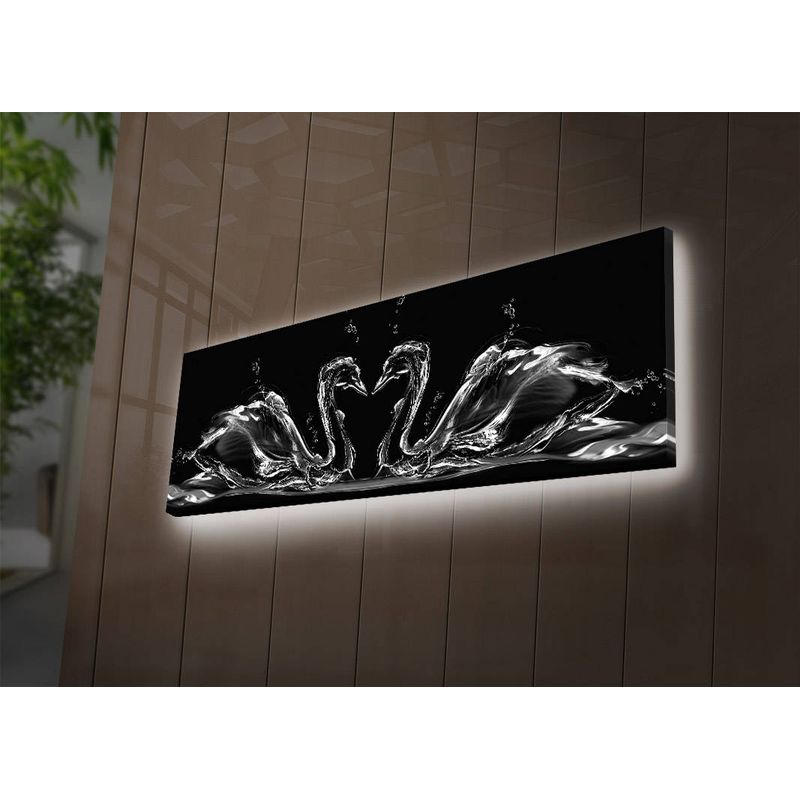 Casa si Gradina - Decoratiuni - Tablouri - Tablou decorativ cu led, Wallxpert, panza piele de caprioara, multicolor, 30x90 cm, 239SHN1271 - Infinity.ro