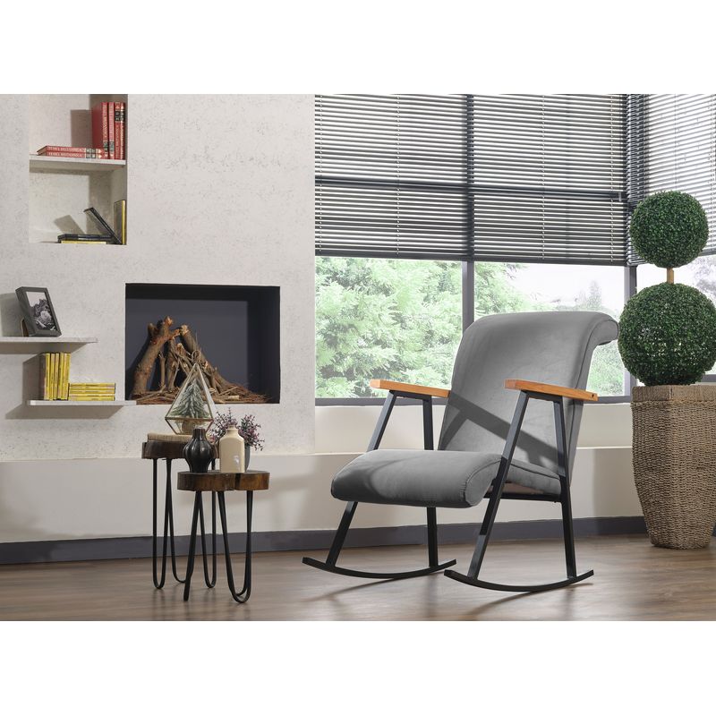 Casa si Gradina - Mobilier - Scaune si fotolii - Fotolii - Fotoliu balansoar, Hanah Home, metal, gri, 65x55x44 cm - Infinity.ro