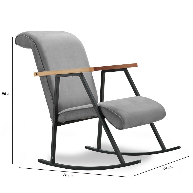 Casa si Gradina - Mobilier - Scaune si fotolii - Fotolii - Fotoliu balansoar, Hanah Home, metal, gri, 65x55x44 cm - Infinity.ro