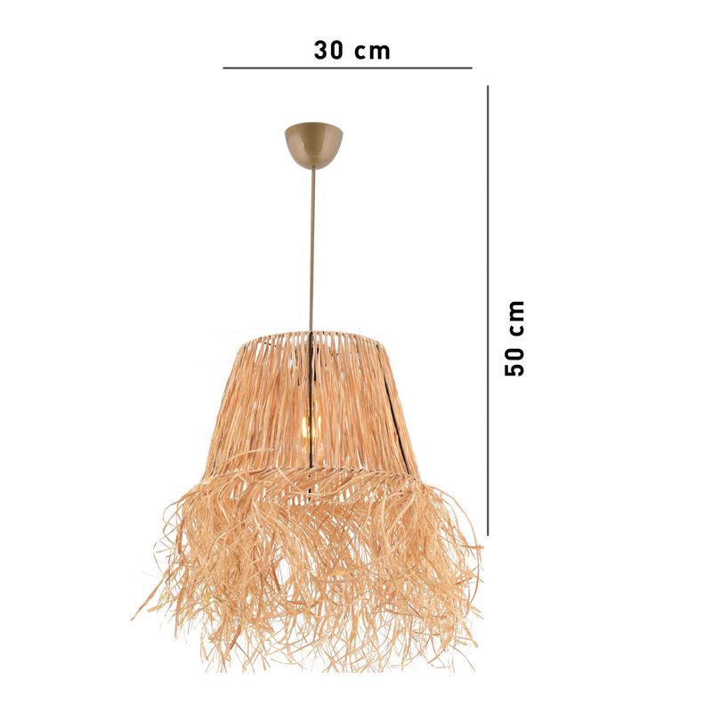 Casa si Gradina - Corpuri si surse de iluminat - Lustre si pendule - Candelabru, Opviq, metal, rafie, natural, 30x20x70 cm - Infinity.ro