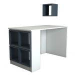 Casa si Gradina - Mobilier - Mese si birouri - Birouri - Birou de studiu, Hanah Home, pal melaminat, alb si albastru, 120x65x75 cm - Infinity.ro