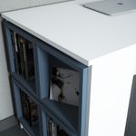 Casa si Gradina - Mobilier - Mese si birouri - Birouri - Birou de studiu, Hanah Home, pal melaminat, alb si albastru, 120x65x75 cm - Infinity.ro