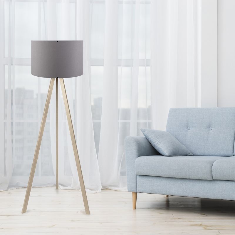 Casa si Gradina - Corpuri si surse de iluminat - Veioze si lampi - Lampadare - Lampadar, Opviq, mdf si pvc, gri stejar, 38x140 cm, 780SGN2423 - Infinity.ro