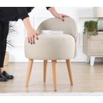 Casa si Gradina - Mobilier - Scaune si fotolii - Tabureti - Taburet, Hanah Home, bumbac si in, crem, 46x46x64 cm - Infinity.ro