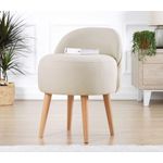 Casa si Gradina - Mobilier - Scaune si fotolii - Tabureti - Taburet, Hanah Home, bumbac si in, crem, 46x46x64 cm - Infinity.ro