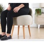 Casa si Gradina - Mobilier - Scaune si fotolii - Tabureti - Taburet, Hanah Home, bumbac si in, crem, 46x46x64 cm - Infinity.ro