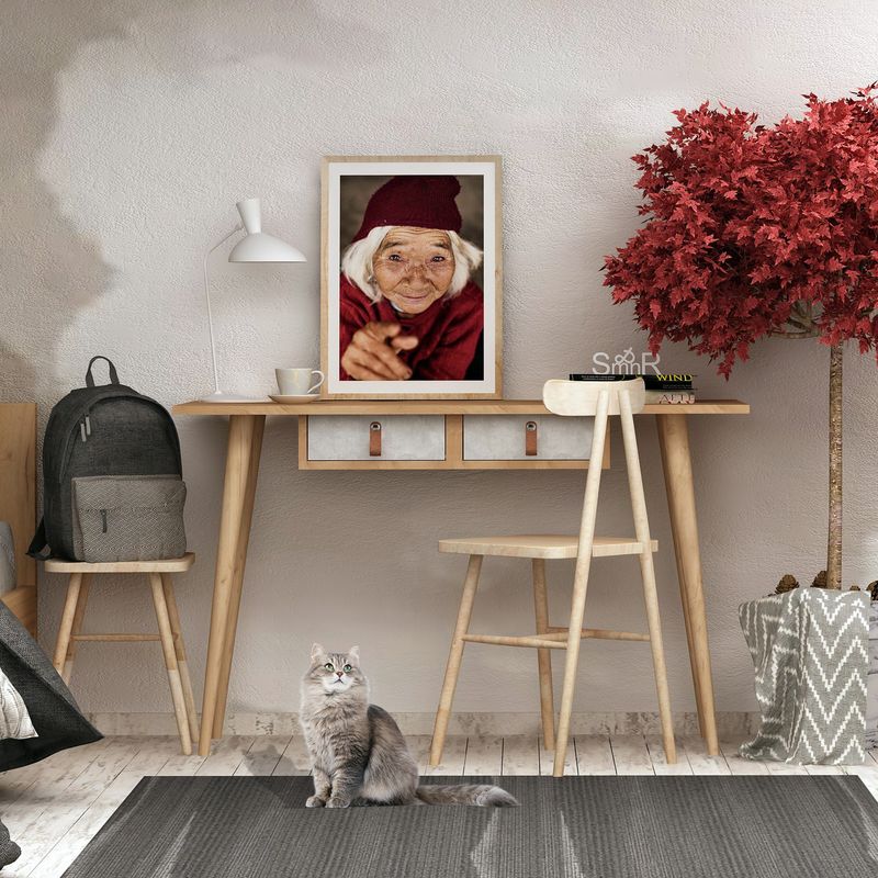 Casa si Gradina - Mobilier - Mese si birouri - Birouri - Birou, Hanah Home, pal melaminat, stejar si alb, 120x60x74 cm - Infinity.ro