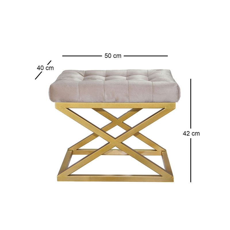 Casa si Gradina - Mobilier - Scaune si fotolii - Tabureti - Puf, Atelier Del Sofa, metal, auriu crem, 42x50x40 cm - Infinity.ro