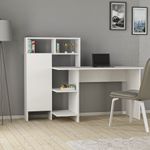 Casa si Gradina - Mobilier - Mese si birouri - Birouri - Birou de studiu, Hanah Home, pal melaminat, alb, 135.9x60x111.8 cm - Infinity.ro
