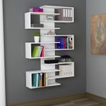 Casa si Gradina - Mobilier - Biblioteci si rafturi - Biblioteci - Biblioteca, Hanah Home, PAL melaminat, alb, 75x21.3x161.3 cm - Infinity.ro