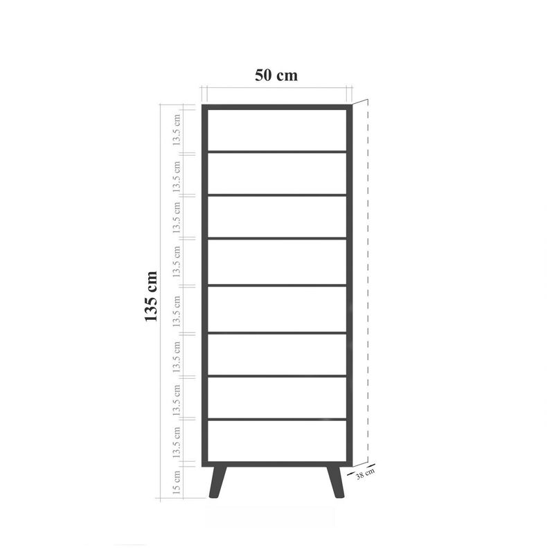 Casa si Gradina - Mobilier - Dulapuri si sifoniere - Dulapuri pantofi - Dulap pantofi, Hanah Home, pal melaminat, alb, 50x38x135 cm, 869VEL8593 - Infinity.ro