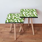 Casa si Gradina - Mobilier - Mese si birouri - Masute de cafea - Set masute de cafea, Hanah Home, mdf, verde si alb, 35x35x47 cm - Infinity.ro