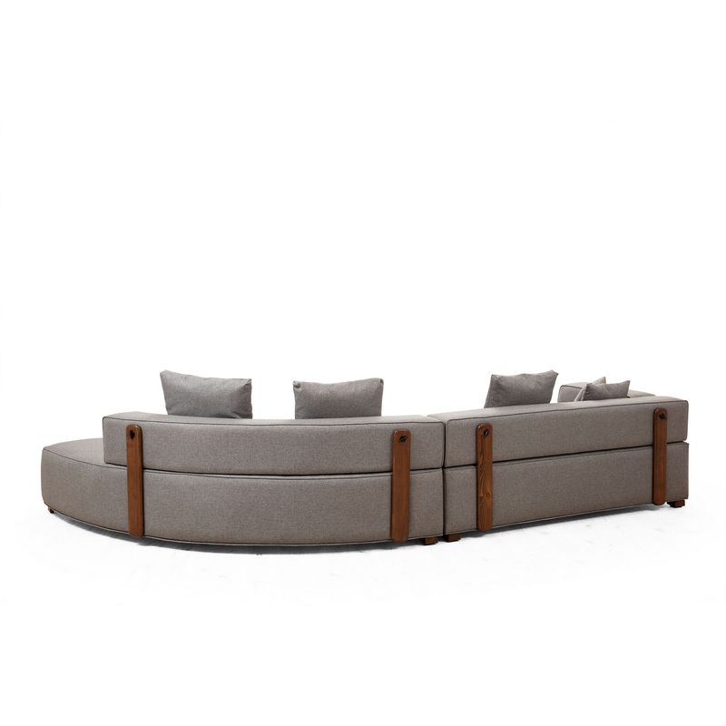 Casa si Gradina - Mobilier - Canapele si coltare - Coltare - Coltar, Hanah Home, lemn fag si pal, gri, 180x105x70 cm, tesatura poliester - Infinity.ro