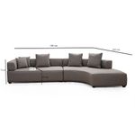 Casa si Gradina - Mobilier - Canapele si coltare - Coltare - Coltar, Hanah Home, lemn fag si pal, gri, 180x105x70 cm, tesatura poliester - Infinity.ro