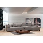 Casa si Gradina - Mobilier - Canapele si coltare - Coltare - Coltar, Hanah Home, lemn fag si pal, gri, 180x105x70 cm, tesatura poliester - Infinity.ro