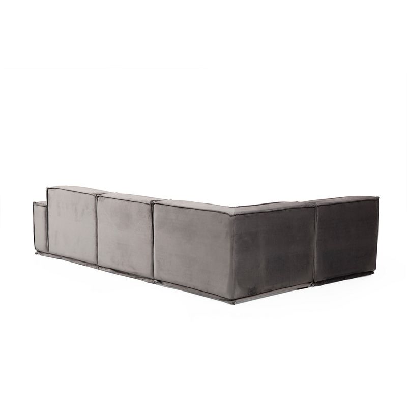 Casa si Gradina - Mobilier - Canapele si coltare - Coltare - Coltar, Hanah Home, lemn de fag si pal, gri, 190x300x100 cm - Infinity.ro