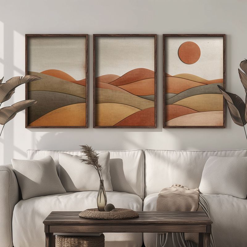 Casa si Gradina - Decoratiuni - Tablouri - Tablou decorativ inramat, Wallxpert, mdf, multicolor, 35x47x3.5 cm, set 3 piese - Infinity.ro