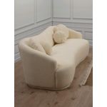 Casa si Gradina - Mobilier - Canapele si coltare - Canapele - Canapea 3 locuri, Hanah Home, lemn fag si pal, crem, 225x98x76 cm - Infinity.ro