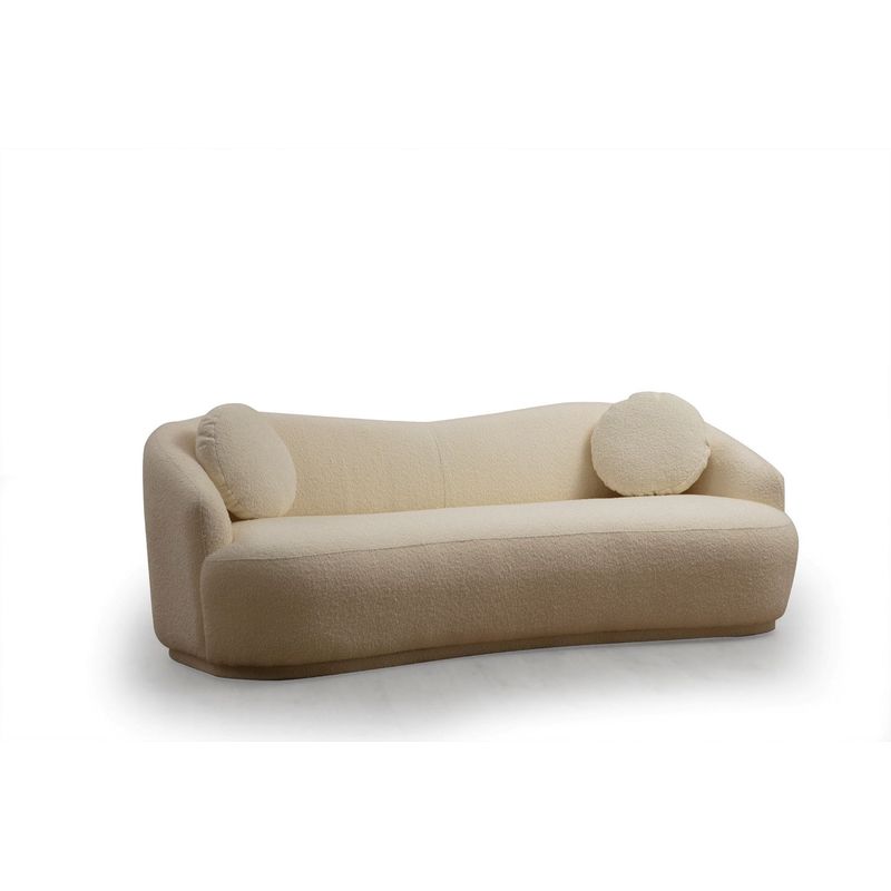 Casa si Gradina - Mobilier - Canapele si coltare - Canapele - Canapea 3 locuri, Hanah Home, lemn fag si pal, crem, 225x98x76 cm - Infinity.ro