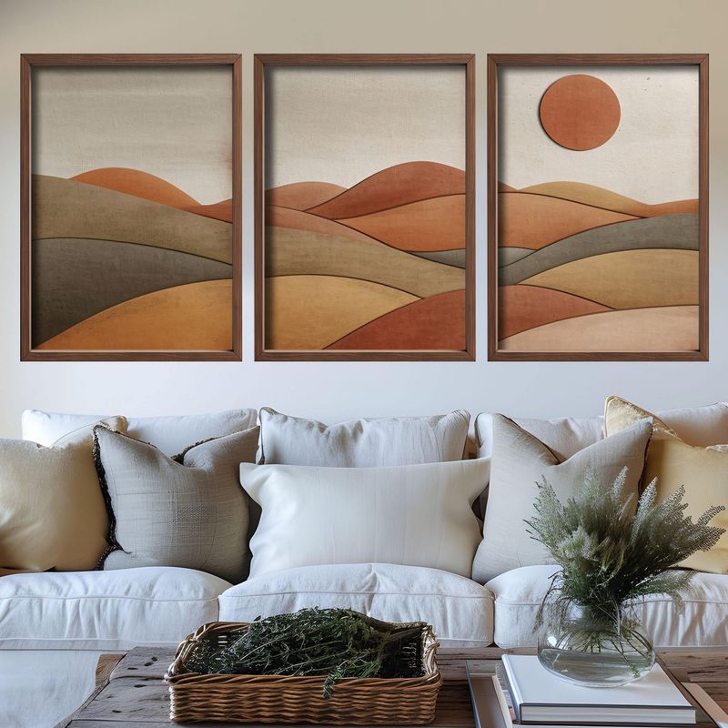 Casa si Gradina - Decoratiuni - Tablouri - Tablou decorativ inramat, Wallxpert, mdf, multicolor, 35x47x3.5 cm, set 3 piese - Infinity.ro