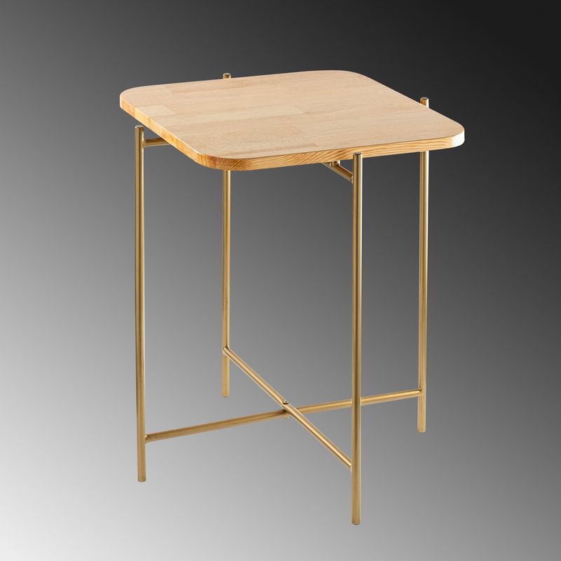 Casa si Gradina - Mobilier - Mese si birouri - Masute de cafea - Masuta de cafea, Hanah Home, lemn, auriu si natural, 46x46x56 cm - Infinity.ro