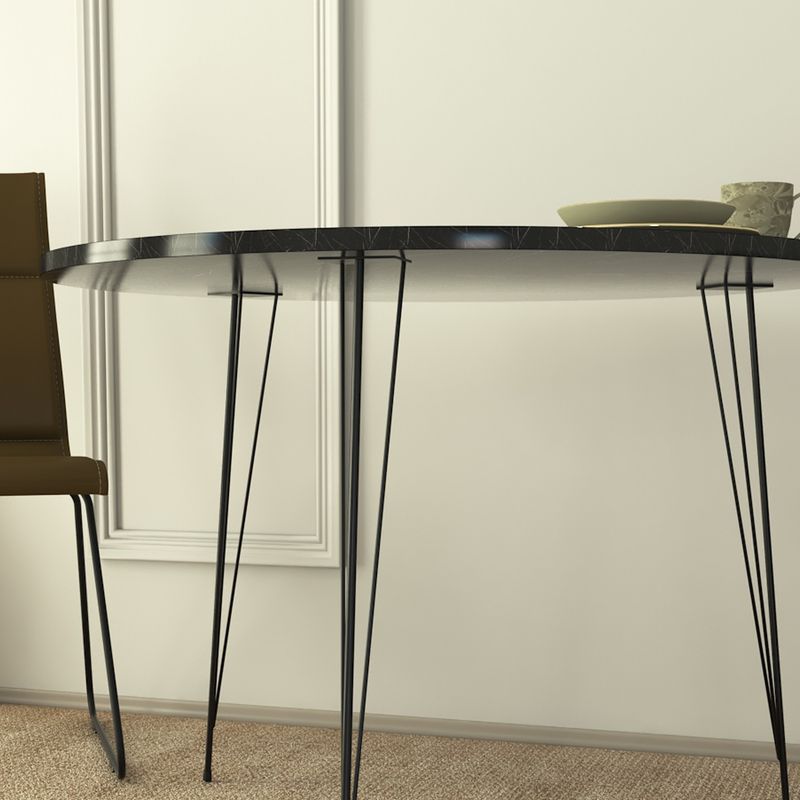 Casa si Gradina - Mobilier - Mese si birouri - Mese bucatarie si dining - Masa, Hanah Home, pal melaminat, negru alb, 90x90x75 cm, 801CMY2933 - Infinity.ro