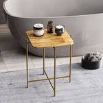 Casa si Gradina - Mobilier - Mese si birouri - Masute de cafea - Masuta de cafea, Hanah Home, lemn, auriu si natural, 46x46x56 cm - Infinity.ro