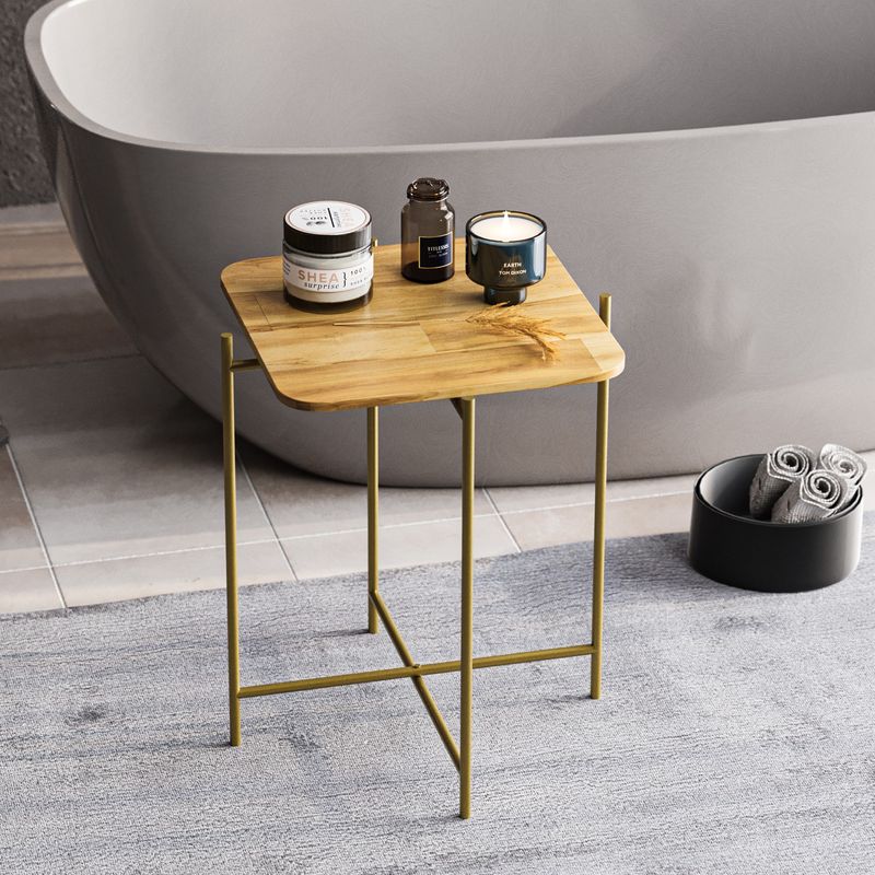 Casa si Gradina - Mobilier - Mese si birouri - Masute de cafea - Masuta de cafea, Hanah Home, lemn, auriu si natural, 46x46x56 cm - Infinity.ro