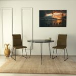 Casa si Gradina - Mobilier - Mese si birouri - Mese bucatarie si dining - Masa, Hanah Home, pal melaminat, negru alb, 90x90x75 cm, 801CMY2933 - Infinity.ro