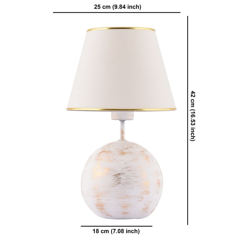 Casa si Gradina - Corpuri si surse de iluminat - Veioze si lampi - Veioze - Veioza, Opviq, poliester, alb auriu, 42 cm - Infinity.ro